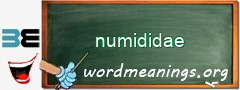 WordMeaning blackboard for numididae